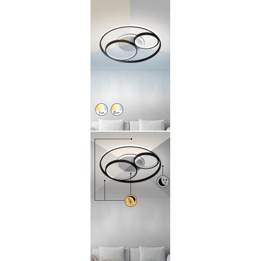 Rabalux - Himmennettävä LED-kattovalaisin LED/50W/230V 3000-6000K + kauko-ohjaus