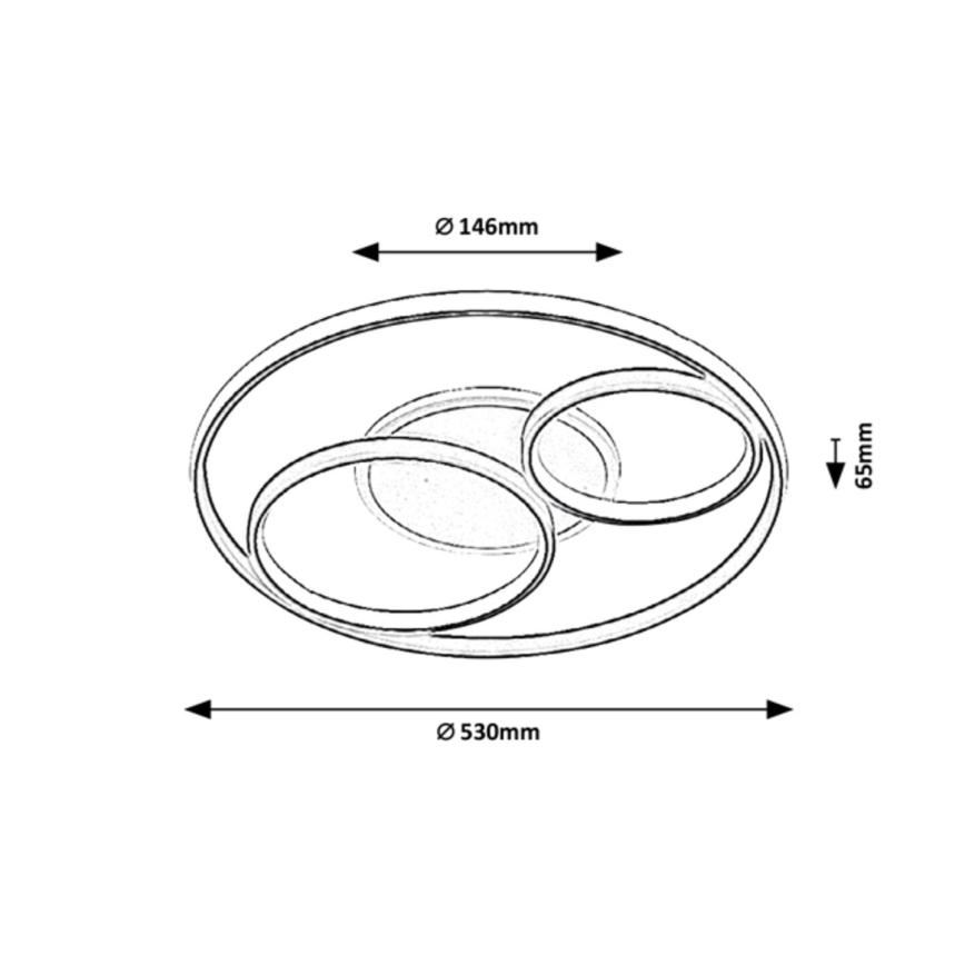 Rabalux - Himmennettävä LED-kattovalaisin LED/50W/230V 3000-6000K + kauko-ohjaus