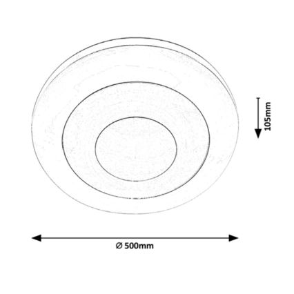 Rabalux - Himmennettävä LED-RGB-kattovalaisin LED/40W/230V 3000-6000K halkaisija 50 cm + kauko-ohjaus