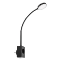 Rabalux - himmennettävä LED-seinävalaisin LED/4W/230V, USB-portilla pistorasiaan, musta
