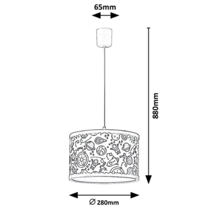 Rabalux - Lasten riipuskattokruunu johdossa 1xE27/40W/230V sininen