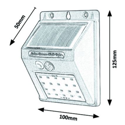 Rabalux - LED aurinkokennoseinävalaisin anturilla IP44 1200 mAh