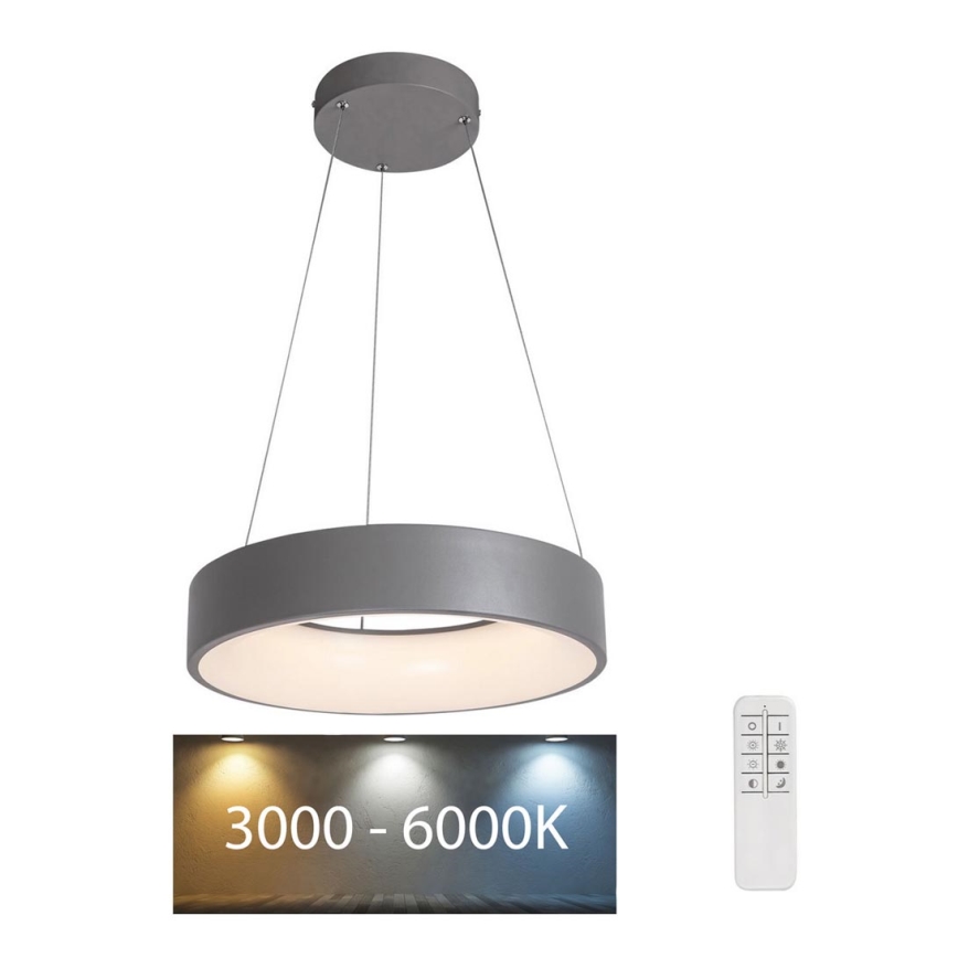 Rabalux - LED-himmennettävä kattokruunu narussa LED / 24W / 230V pyöreä + RC 3000-6000K