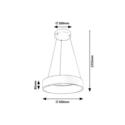 Rabalux - LED himmennettävä kattokruunu johdolla LED/24W/230V pyöreä 3000-6000K + kaukosäädin