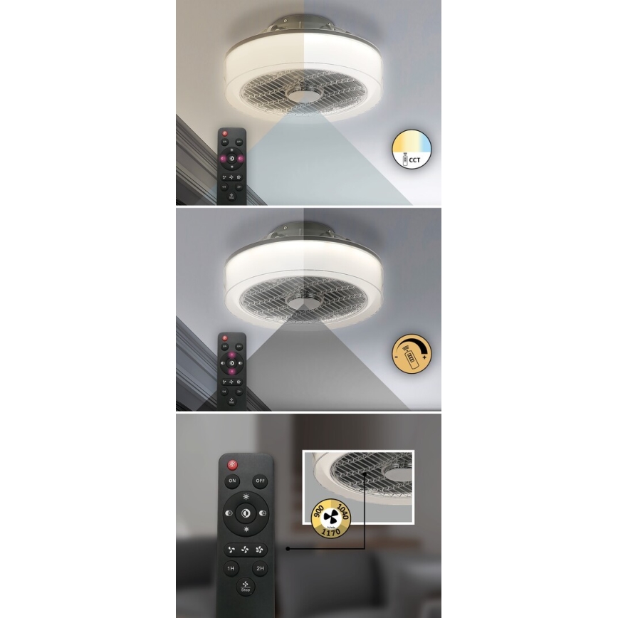 Rabalux - LED-himmennettävä kattovalaisin tuulettimella LED / 30W / 230V + RC