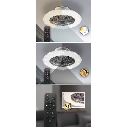 Rabalux - LED-himmennettävä kattovalaisin tuulettimella LED/30W/230V + RC
