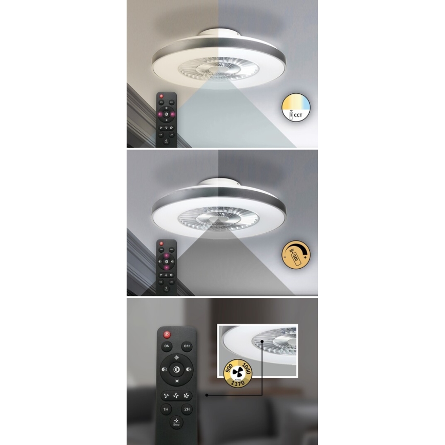 Rabalux - LED-himmennettävä kattovalaisin tuulettimella LED/40W/230V + RC