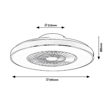 Rabalux - LED-himmennettävä kattovalaisin tuulettimella LED/40W/230V + RC