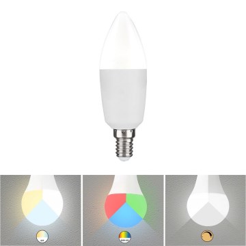 Rabalux - LED RGB Himmennettävä polttimo C37 E14/5W/230V Wi-Fi 3000-6500K