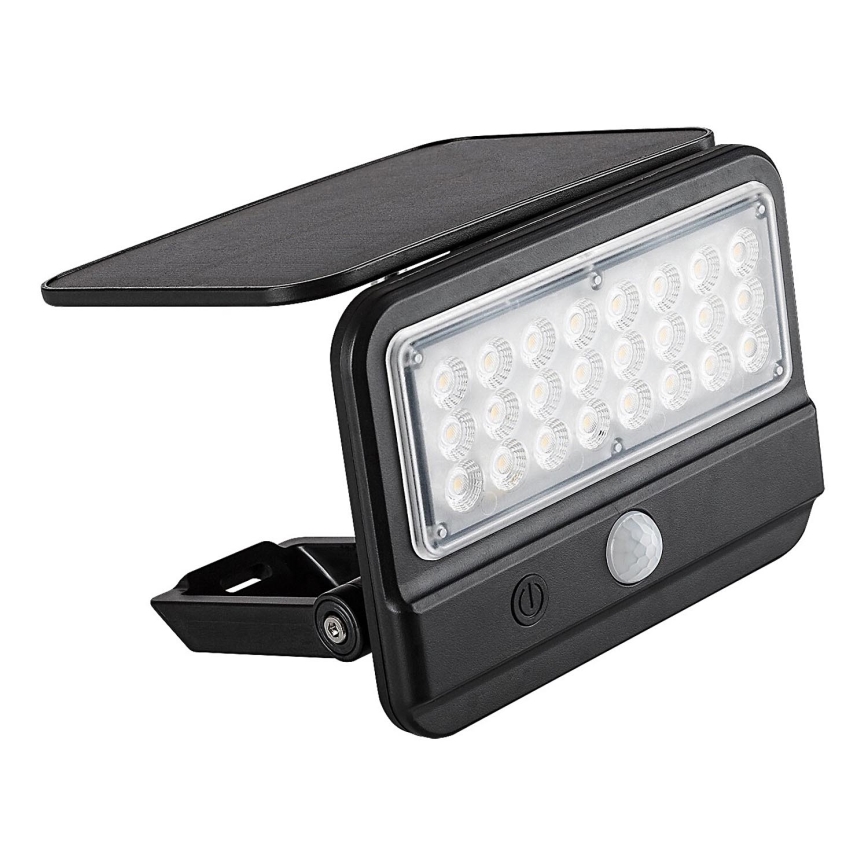 Rabalux - LED-seinäaurinkovalaisin anturilla LED/7W/3,7V IP54 musta 3000 mAh