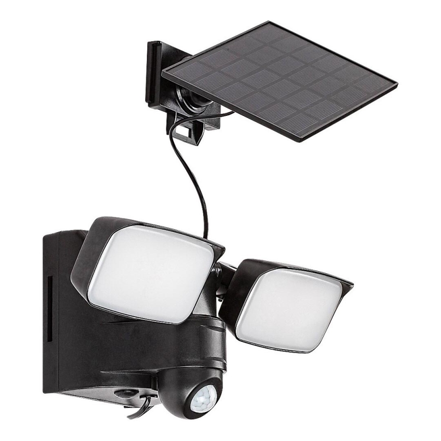 Rabalux - LED Solar seinä joustava kevyt anturilla ja ulkoinen paneeli 2xLED/5W/3,7V IP54 musta