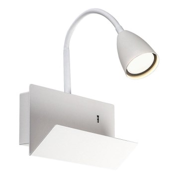 Rabalux - Seinävalaisin hyllyllä ja USB port 1xGU10/25W/230V valkoinen