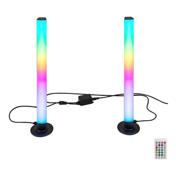 Rabalux - SETTI 2x LED RGB Himmennettävä pöytävalaisin PACO LED/5W/5V + kauko-ohjaus