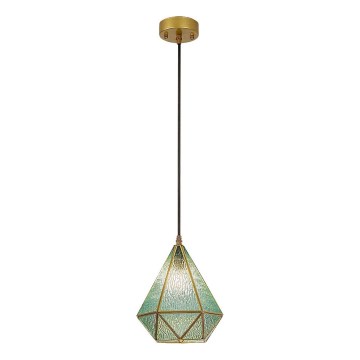 Rabalux - Tiffany värjätty lasi kattokruunu johdossa 1xE14/40W/230V sininen/kulta