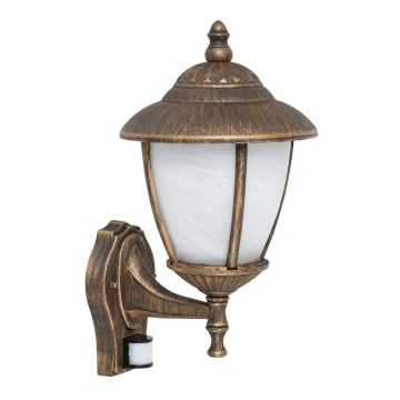 Rabalux - Ulkoseinävalaisin anturilla 1xE27/60W/230V IP43 kultainen