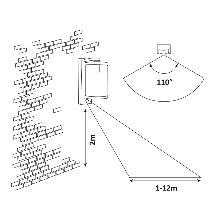 Rabalux - Ulkoseinävalaisin anturilla 1xE27/60W/230V IP44