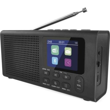 Radio DAB DAB+ FM 3W/5V/4xAA musta
