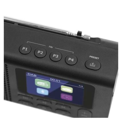 Radio DAB DAB+ FM 3W/5V/4xAA musta