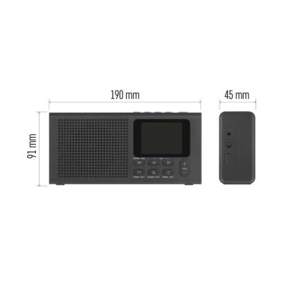 Radio DAB DAB+ FM 3W/5V/4xAA musta