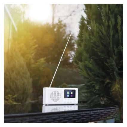Radio DAB DAB+ FM 3W/5V/4xAA valkoinen