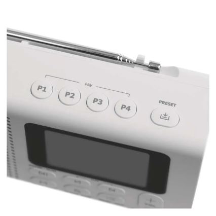 Radio DAB DAB+ FM 3W/5V/4xAA valkoinen