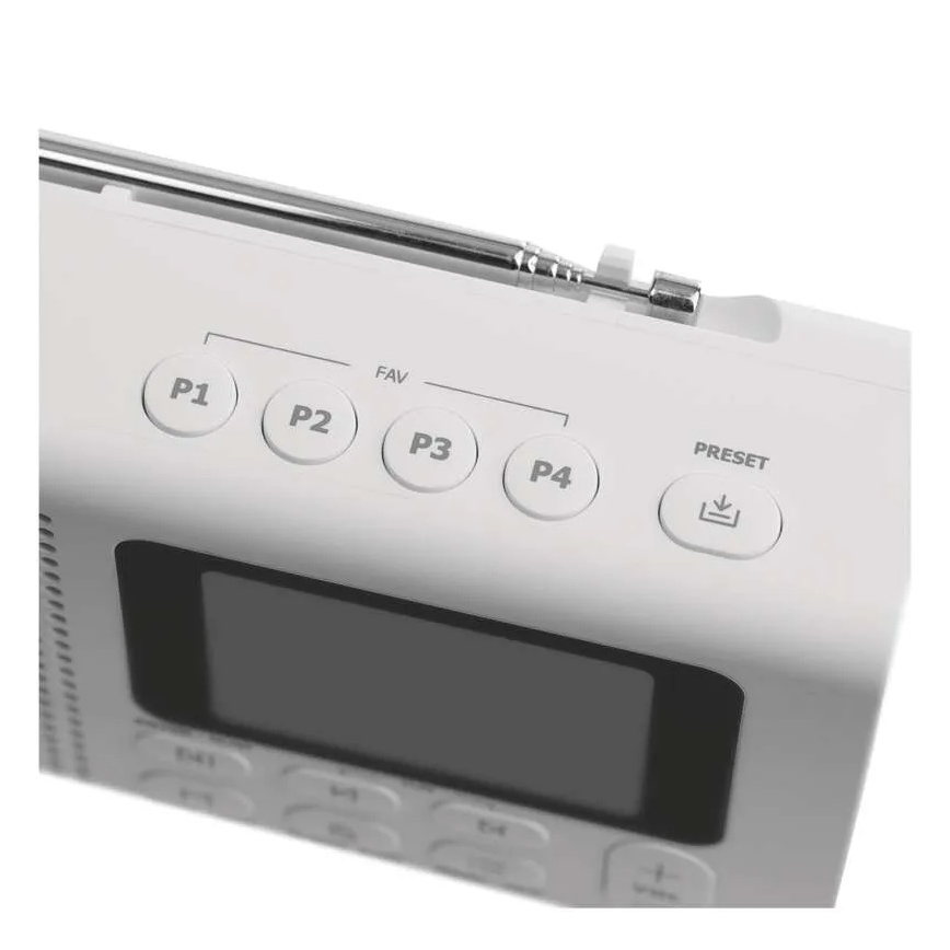 Radio DAB DAB+ FM 3W/5V/4xAA valkoinen