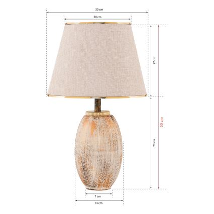 RAMZES Pöytälamppu 1xE27/40W/230V kerma/kulta