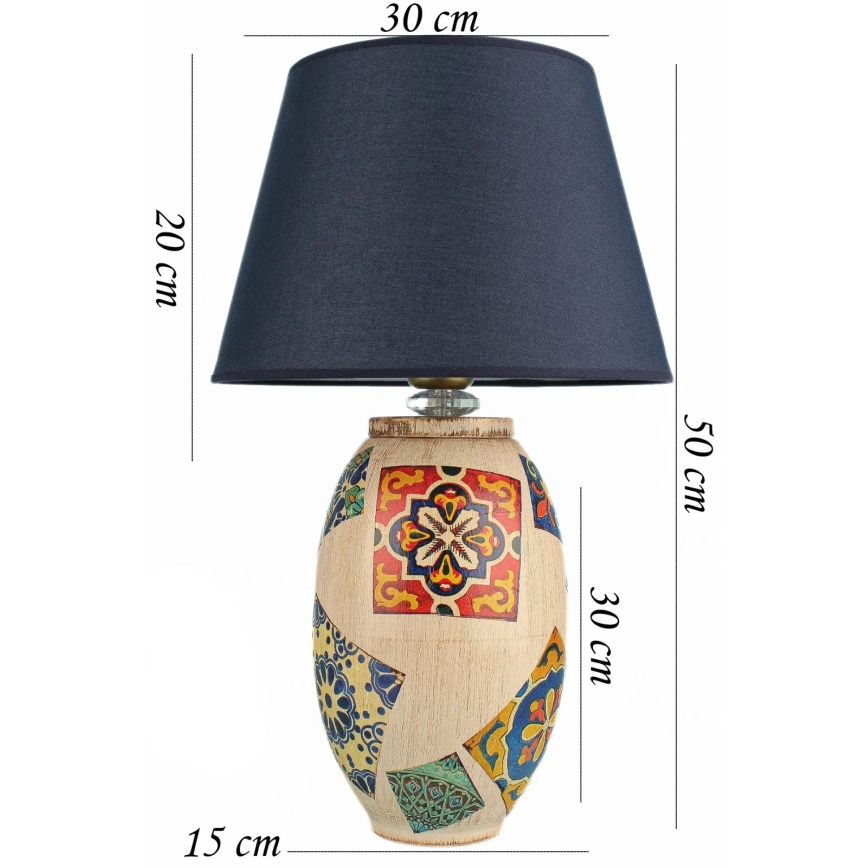 RAMZES Pöytälamppu 1xE27/40W/230V sininen/beige