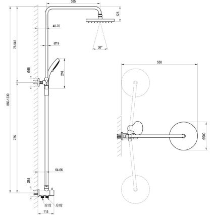 Ravak X07P232 - Suihkusetti, kiiltävä kromi