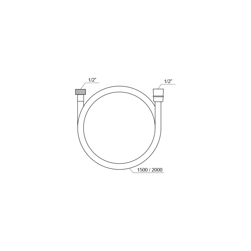 Ravak X07P337 - muovinen suihkuletku 200 cm, kiiltävä kromi