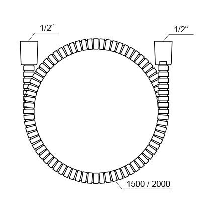 Ravak X07P341 - 200 cm suihkuletku, kiiltävä kromi