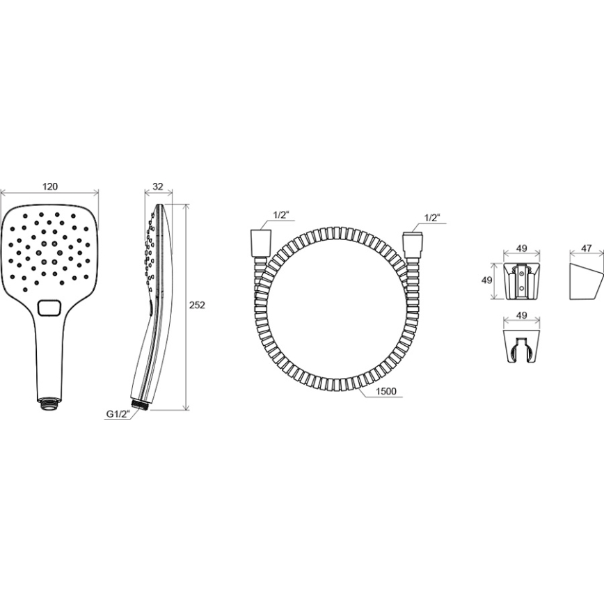 Ravak X07S010 - Suihkusetti, kiiltävä kromi