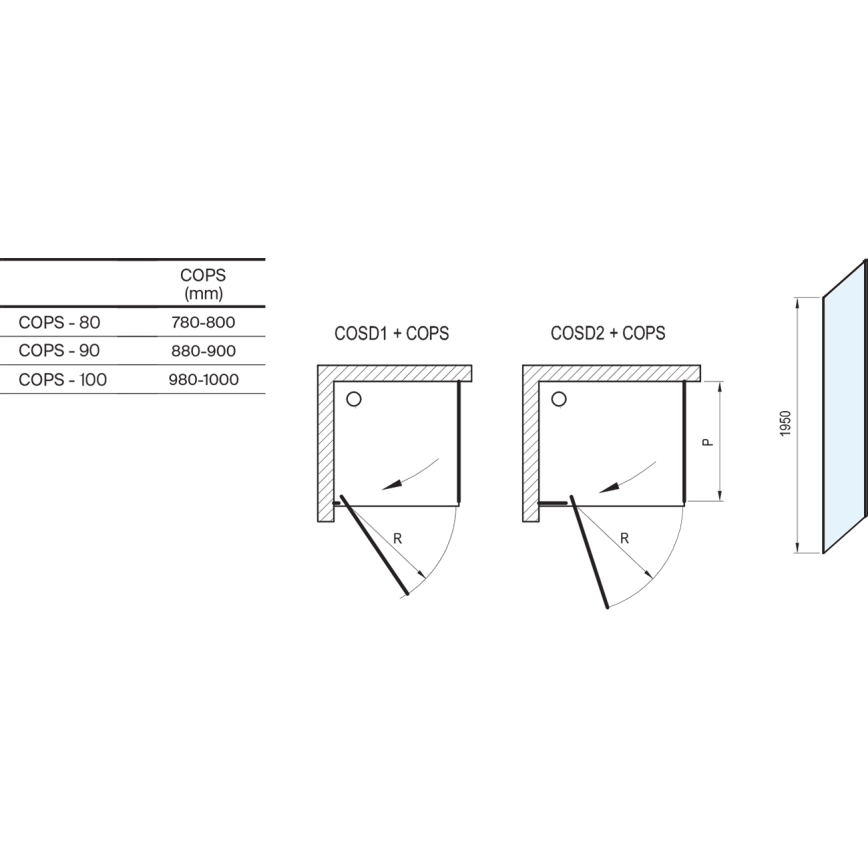 Ravak X9VVA0A00Z1 - Kiinteä suihkuseinä COOL, kiiltävä kromi