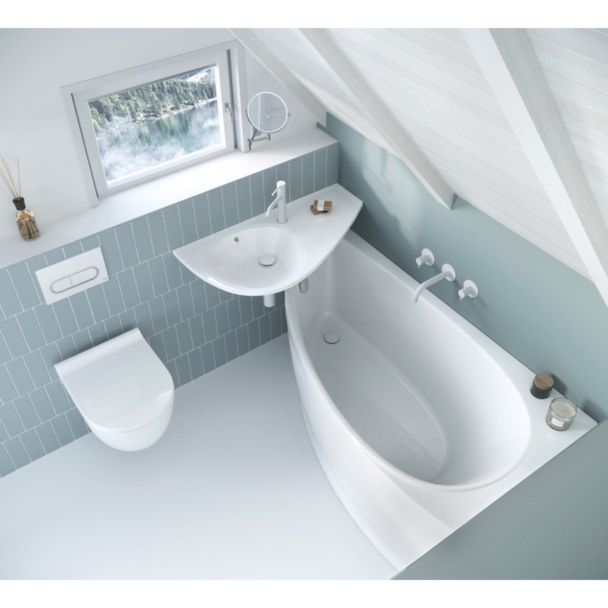 Ravak XJ1P1100000 - Seinään kiinnitettävä pesuallas AVOCADO 85x45 cm valettu marmori/valkoinen