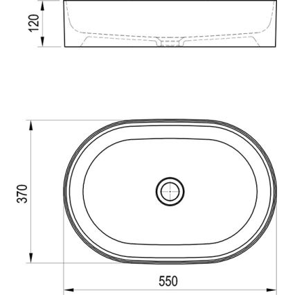 Ravak XJX01155001 - Tason päälle asennettava pesuallas CERAMIC SLIM 55 x 37 cm keramiikka/valkoinen