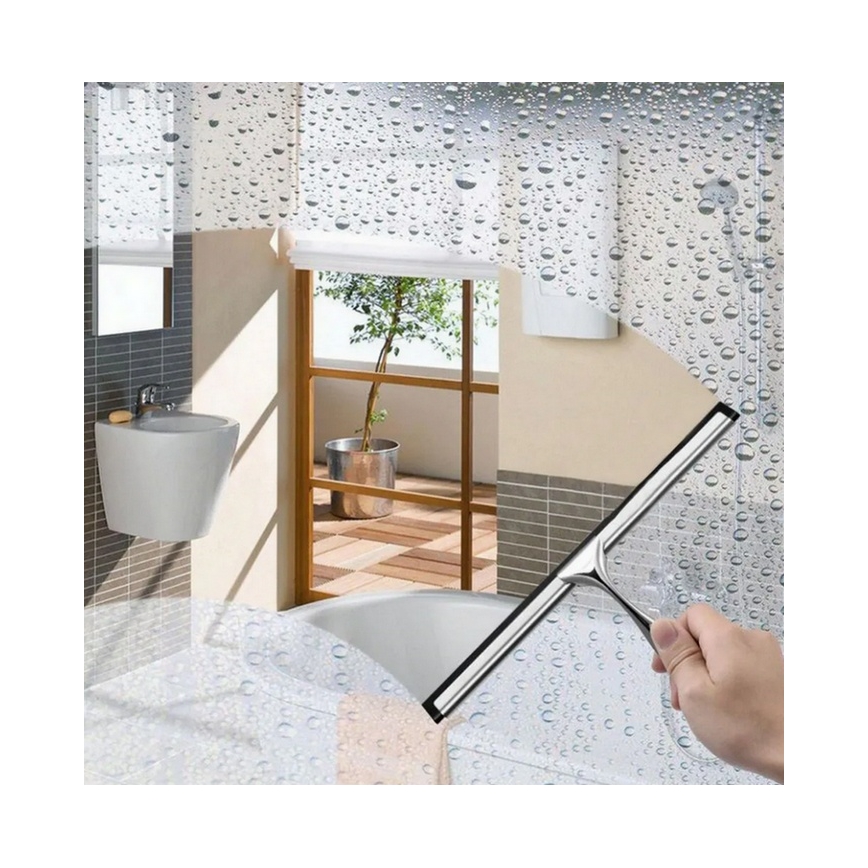 REA-70000 - Lasinpyyhin pidikkeellä, kiiltävä kromi