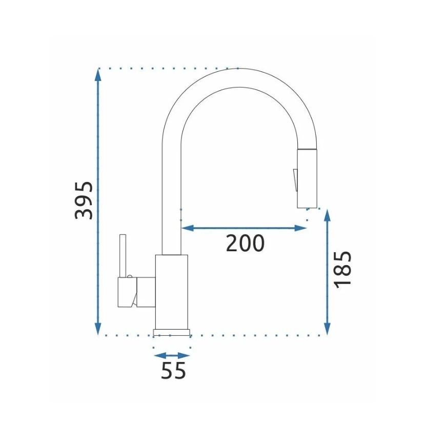 REA-B0669 - Keittiöhana ulosvedettävällä suihkupäällä FRESH 39,5 cm, kultainen