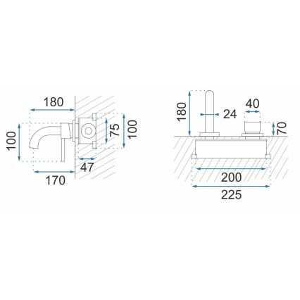 REA-B5334 - OWEN pesuallosekoitin uppoasennukseen harjattu kullanvärinen