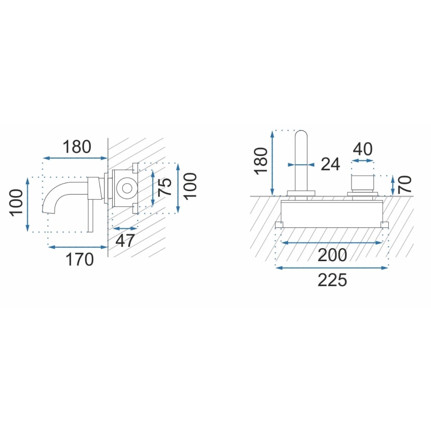 REA-B5334 - OWEN pesuallosekoitin uppoasennukseen harjattu kullanvärinen
