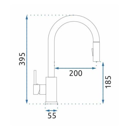 REA-B9148 - Keittiöhana ulosvedettävällä suihkulla FRESH 39,5 cm harjattu kulta