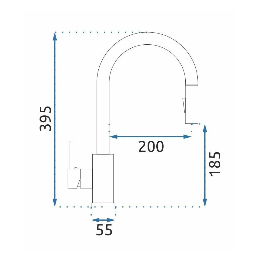 REA-B9148 - Keittiöhana ulosvedettävällä suihkulla FRESH 39,5 cm harjattu kulta
