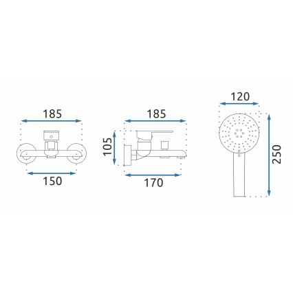 REA-B9932 - BLOOM-kylpyammesetti, mattavalkoinen/kultainen