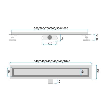 REA-G2503 - NEOX 80 cm viemärikouru, ruostumaton teräs