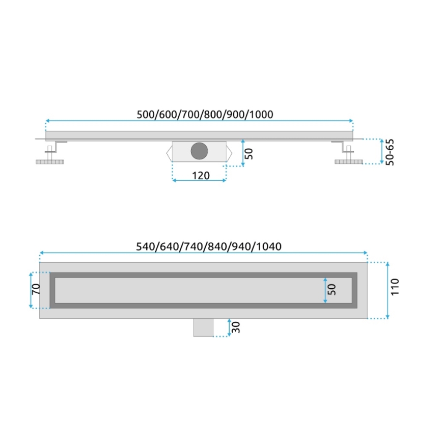 REA-G2503 - NEOX 80 cm viemärikouru, ruostumaton teräs