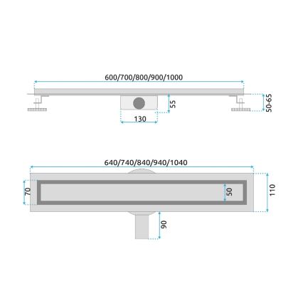 REA-G2703 - NEOX PRO 80 cm lattiakaivo, ruostumaton teräs/harjattu kultapinta
