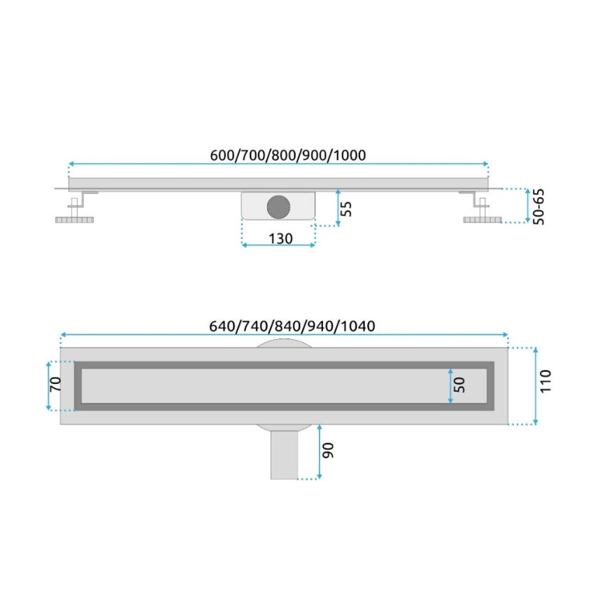 REA-G2703 - NEOX PRO 80 cm lattiakaivo, ruostumaton teräs/harjattu kultapinta