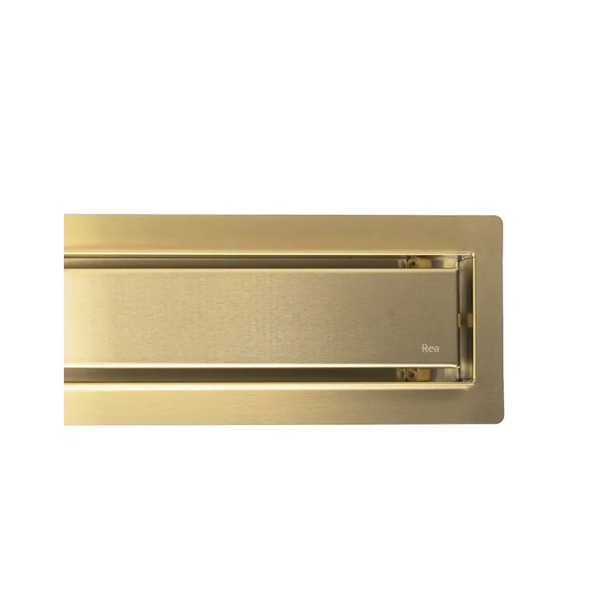 REA-G2704 - NEOX PRO 90 cm lineaarinen lattiakaivo, ruostumaton teräs/harjattu kultapinta