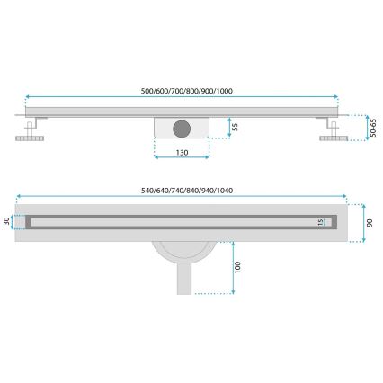 REA-G2714 - Lattiakaivo NEOX SLIM 70 cm ruostumaton teräs/harjattu kulta