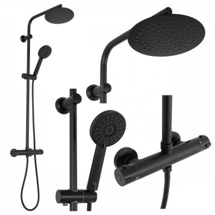 REA-P8804 - Suihkusetti termostaattisella hanalla BLISS mattamusta
