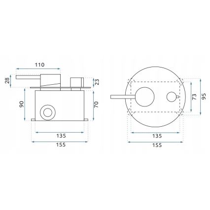REA-P8809 - LUNGO-suihkusetti piiloasenteisella sekoittimella, harjattu kupari